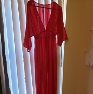 Red maxi dress